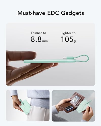 VEEKTOMX 5000 m Ah Ultra-Slim Portable Charger – Lightweight Power Bank with USB-C Cable, Stylish Pink Power Bank for i Phone 15/Plus/Pro/Pro Max & Android – Fast Charging, Ideal for On-the-Go Convenience and Daily Use