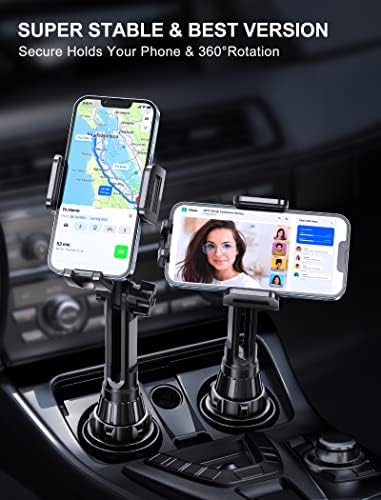 Elevate Your Driving Safety with the TOPGO Height-Adjustable Cup Phone Mount – Non-Shaking Smartphone Holder for i Phone 16 & All 4.0-7.0 Inch Devices in Sleek Black – Optimal Viewing, Easy Installation, Perfect for Any Vehicle