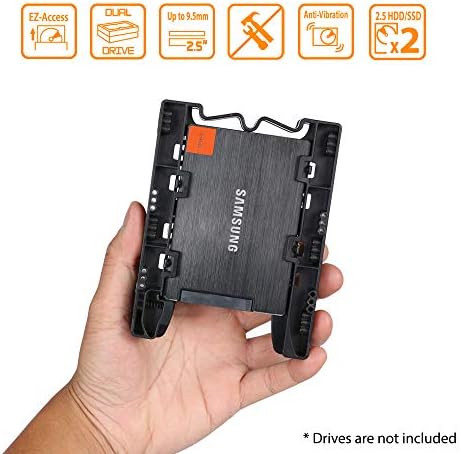 Upgrade Your Storage Efficiency with the ICY DOCK EZ-Fit PRO MB082 SP | Tool-Less 2 Bay Metal SSD Mounting Bracket for 2.5-Inch SSDs in 3.5-Inch Drive Bays | Fast Installation & Durable Design for Enhanced Compatibility and Cooling Performance