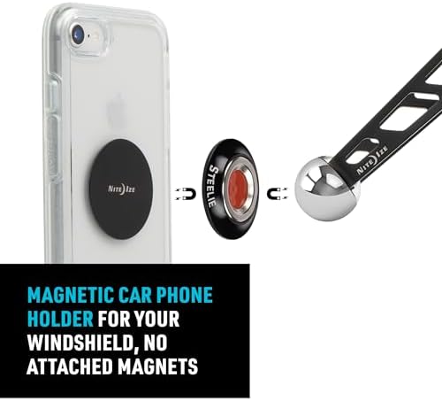 Transform Your Driving Experience with the Nite Ize Steelie Windshield Mount – Superior Magnetic Phone Holder for Effortless Access to GPS and Calls – Premium Compatibility with Mag Safe and Most Smartphones – Quick Squeeze Design for Instant Attachment – 360-Degree Rotation for Optimal Viewing – Durable and Easy to Install Car Accessory for Enhanced Safety and Convenience
