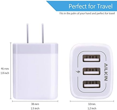 High-Speed 3-Pack Multi-Port Wall Charger – 3.1 A USB Adapter for i Phone 15/14/13/12/11 Pro Max, Samsung Note 20/S22/S21/S20, Kindle Fire – Fast, Safe, and Universal Charging Solution for All USB Devices