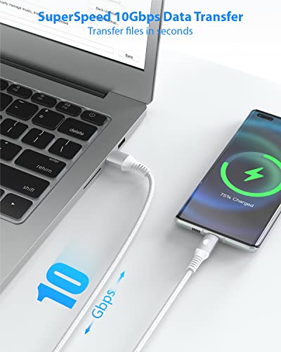 Experience Unmatched Connectivity with CONMDEX 10 Gbps USB C Cable [6 ft, 2-Pack] – Fast Charging & High-Speed Data Transfer for i Phone 16 Plus, 16 Pro Max, Samsung Galaxy S25 – Ultimate Android Auto & Device Compatibility in Sleek Black Design for Seamless Performance and Durability