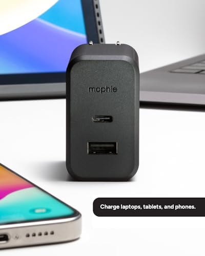 Mophie 100 W Ga N USB-C Power Adapter – Triple-Device Fast Charger for Mac Book, i Pad, i Phone, Samsung Galaxy, Google Pixel & More – Includes 1.5 m USB-C Cable – Eco-Friendly Design for Sustainable Charging on the Go