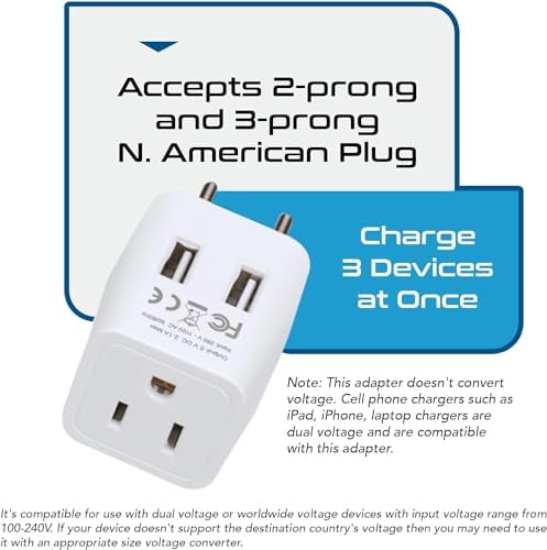 Compact Dual USB Travel Adapter for Effortless Charging in Australia, New Zealand, and China – Essential Type I Plug for Phones, Tablets, and Cameras – Quick Charge Capability with Universal Compatibility for Hassle-Free Global Adventures