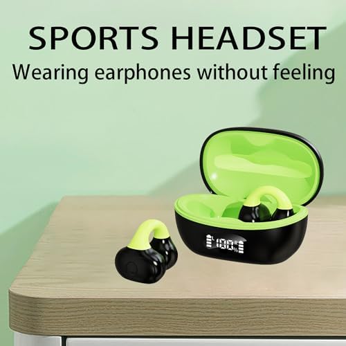 Active Noise Cancelling Open-Ear Wireless Earbuds for Sports – 20-Hour Playtime, IPX4 Sweatproof, and Secure Clip-On Design – Effortless Wireless Charging for Android, i OS, and Laptops – Enjoy Superior Sound Quality While Staying Aware of Your Surroundings