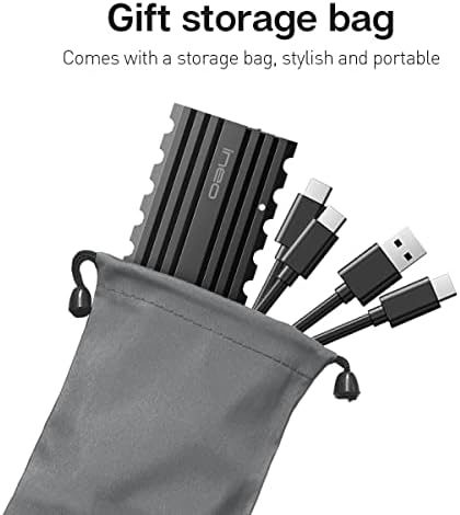 Enhance Your Data Security with the ineo M.2 NVMe SSD USB 3.2 Gen 2 Type-C Rugged Enclosure Featuring Write Protection Switch for High-Speed Transfers and Military-Grade Durability (C2597-NVME)