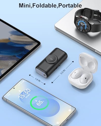 Ultra-Compact 5000 m Ah 2-in-1 Power Bank with 15 W USB-C Fast Charging – Sleek Foldable Charger for i Phone 16/15/Pro/Pro Max & Samsung Galaxy Series – Dual Device Charging with Enhanced Safety Features for Ultimate On-the-Go Convenience