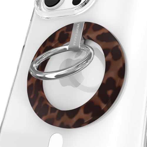 Transform Your i Phone 16, 15, 14, 13, 12 with VELVET CAVIAR’s Amethyst Purple Leopard Mag Safe-Compatible Grip – Stylish Magnetic Ring Holder & Adjustable Stand for Effortless Hands-Free Viewing, Secure Texting, and Enhanced Usability – Elevate Your Mobile Experience with Durable, Lightweight, and Customizable Accessory