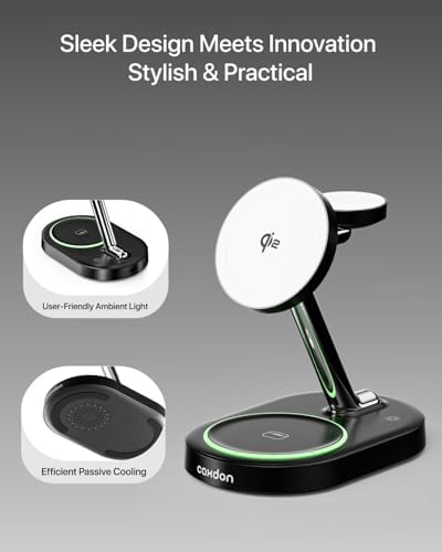 Ultimate 3 in 1 Wireless Charging Station for Apple Devices – Qi2 Magnetic Charger for i Phone 12-16, Apple Watch 2-Ultra 2, and Air Pods Pro – Sleek Ivory White Design for Fast, Efficient, and Clutter-Free Charging Experience