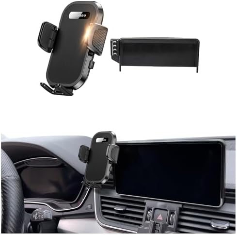 Revolutionary Audi A4 & Q5 8.3-Inch Screen Phone Mount with Integrated Glasses Case – Adjustable Cradle for 4-7 Inch Smartphones, Enhancing Driving Safety and Convenience – Premium Auto Accessory for Optimal Organization and Style