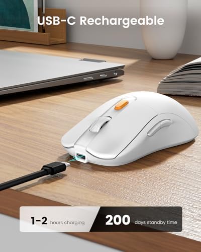 Proto Arc Rechargeable Wireless Mouse Jiggler – USB-C Slim Portable Device Mover for Laptop, Mac, i Pad & PC – Stay Active and Productive Effortlessly – Ideal for Multitasking & Presentations – Enhanced Compatibility & Long-Lasting Power