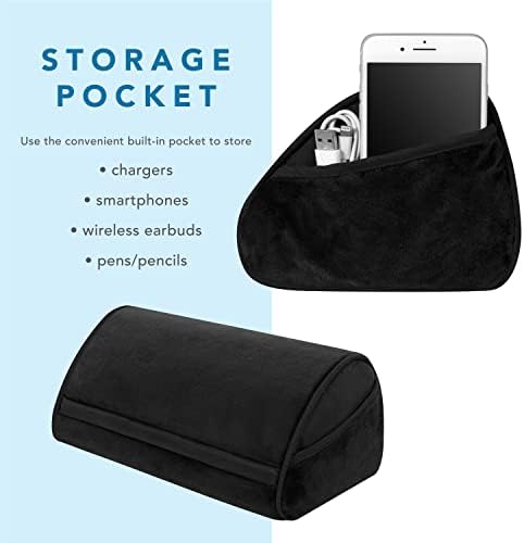 Enhance Your Tablet Experience with the Lap Gear Original Microbead Pillow Stand – Ergonomic, Portable Black Holder with Built-In Phone Pocket for All Tablet Sizes – Ideal for Home, Travel, and Comfort-Focused Viewing – Supports Better Posture and Reduces Strain – Lightweight, Stylish Design for Easy Use Anywhere