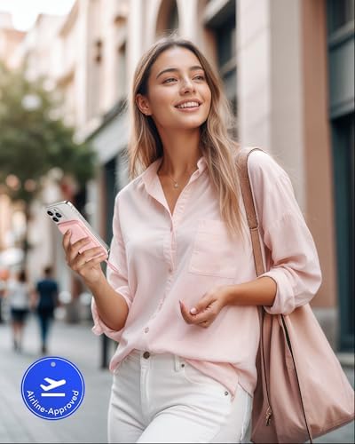 Slim Pink Portable Charger 10000 m Ah – USB-C Power Bank with Built-in Cable & LED Display for Fast Charging – Travel-Friendly Battery Pack Compatible with i Phone 16, 15, Samsung S24, S23 – Ultimate Convenience & Style