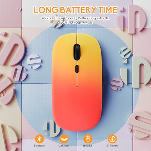 Seamless Productivity with 3 Pack Rosy Glow Red Wireless Bluetooth Mouse – Rechargeable, Silent, and Slim Dual Mode Mice for Laptop, Desktop, i Pad, and Mac – Perfect for On-the-Go Professionals and Students