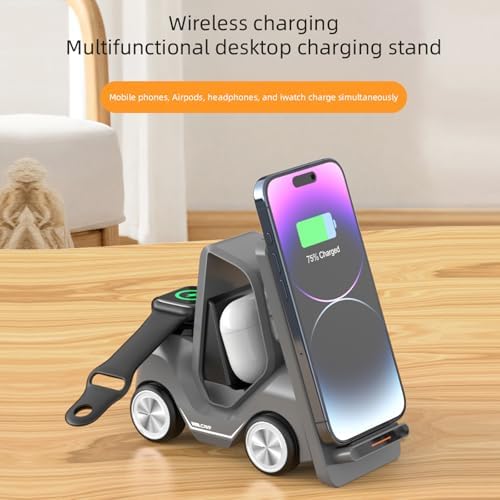5-in-1 Wireless Charging Dock for Apple and Android Devices – Fast Charge Station for i Phone, Apple Watch & Air Pods – Sleek, Portable Design with Advanced Safety Features – Clutter-Free Solution for All Your Charging Needs