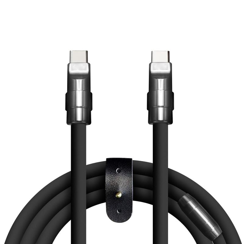 Revolutionary 8.5 FT Samurai Edition USB-C Cable – Ultra-Durable Black Chubby Design for 240 W Fast Charging, Perfectly Compatible with i Phone 16/15, i Pad, Mac Book & Galaxy Series, Stylish Silicone Build for Everyday Reliability and Optimal Performance