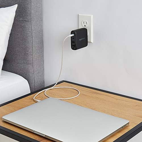 Amazon Basics 65 W Ga N USB-C Wall Charger – High-Speed Power Delivery Adapter for Laptops, Tablets & Smartphones, Compact & Foldable Design for Ultimate Portability, Efficient Charging Solution in Sleek Black Finish