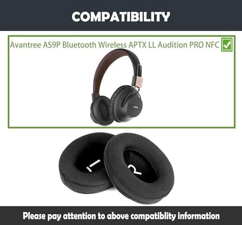 Upgrade Your Listening Experience with Premium Earpads for Avantree AS9 P Bluetooth Headphones – Breathable Fabric & High-Density Foam for Ultimate Comfort and Superior Sound Quality – Perfectly Crafted Replacement Ear Cushions for Audiophiles and Professionals