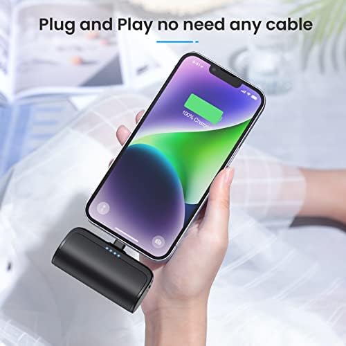 Ultra-Compact 5200 m Ah Power Bank for i Phone – PD Fast Charging Mini Portable Charger with Enhanced Compatibility for i Phone Models 14/13/12/11/XS/XR/X/8/7/6/6 s – Essential On-the-Go Battery Backup for Busy Lifestyles