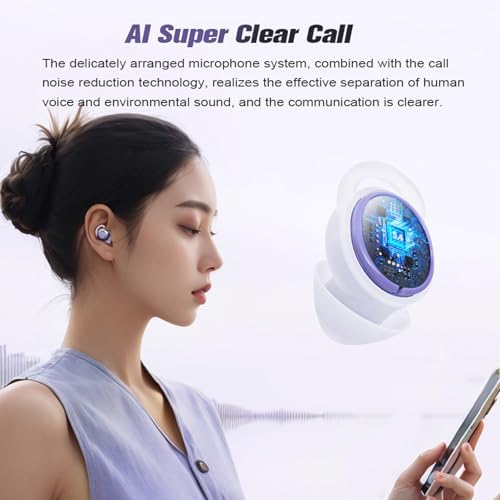Premium Purple Wireless Bluetooth Sleep Earbuds for Side Sleepers – Advanced Noise-Cancelling Mini Headphones Designed for Ultimate Comfort and Uninterrupted Sleep – Perfect for Travel, Meditation, and Stress Relief – Lightweight Design Tailored for Small Ear Canals to Enhance Sleep Quality