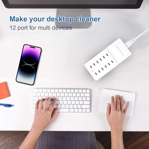 50 W High-Speed USB Charging Station with 12 Type-C Ports – Ultimate Multi-Device Power Hub for i Phone 13/14/15/16, Tablets, Smartwatches, and More – Fast, Efficient, and Safe Charging Solution for Home, Office, and Travel