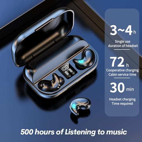 Ultra-Discreet Invisible Sleep Wireless Earbuds – IPX5 Waterproof Mini Earphones for Side Sleepers – Tiny Comfortable Wireless Headphones for Ultimate Sleep Experience – Enhanced Compatibility with Long Battery Life for Peaceful Nights