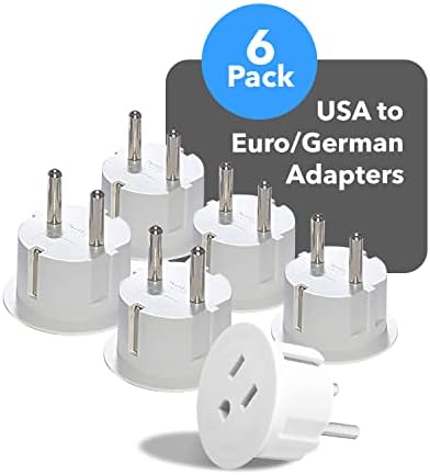 OREI 12-Pack USA to Europe Type E/F Schuko Plug Adapter – Essential Travel Converter for Effortless Device Charging in Germany & France – CE Certified, Compact Power Solution for Mobile Laptops, Phones & Camera Chargers – Ultimate Travel Connectivity Tool for Global Wanderers