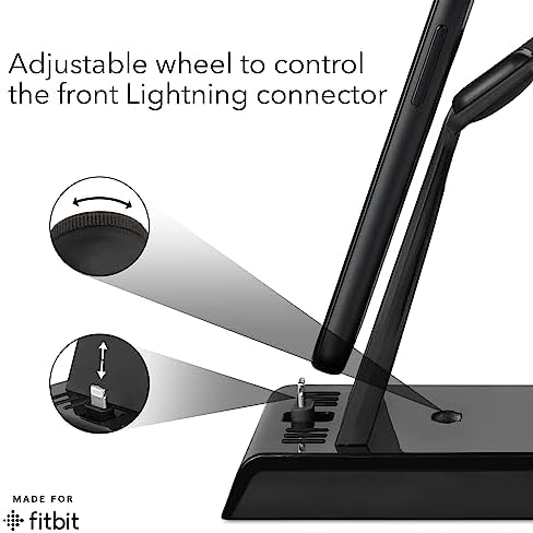 Wasserstein 3-in-1 Wireless Charging Station for i Phone, Air Pods & Fitbit – Fast, Efficient Power Dock with Non-Slip Surface for Seamless Device Management – Ideal for Home or Office Use (Black)