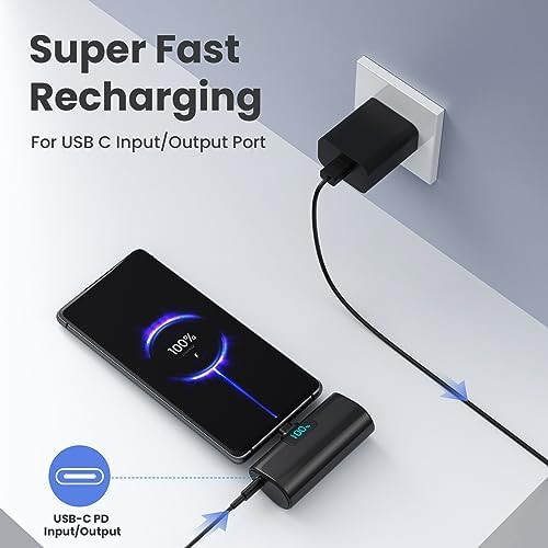 Dual-Pack Portable Power Bank for i Phone 16 Series – 5200 m Ah Fast Charging USB-C Battery Pack with Built-in Connector for i Phone 16/16 Plus/16 Pro/16 Pro Max/15 Series, Samsung & Android Devices – Lightweight Travel Charger for On-the-Go Convenience
