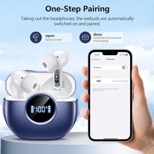 Next-Gen Wireless Earbuds 2025: Bluetooth 5.4 Technology for Ultra-Fast Connectivity, Immersive 3 D Stereo Sound, Advanced ENC Noise Cancellation, and 48-Hour Playtime – IPX7 Waterproof Design for Active Lifestyles, LED Battery Indicator, Universal Compatibility for Effortless Pairing – Redefine Your Sound Experience Today!