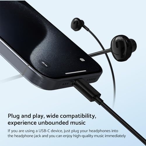Universal USB-C Noise-Isolating In-Ear Earbuds – 3-Pack with Built-in Microphone for i Phone 15/16, i Pad & Android Devices – Immerse Yourself in High-Fidelity Sound with Ergonomic Comfort for Everyday Use and Seamless Compatibility