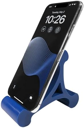 Skalene Phone Stand – 100% Silicone Rubber, Adjustable Phone Holder, Prop, Rest – Desk, Office, Home, Kitchen Accessory (Stealth Black) – Enhanced Compatibility and Speed