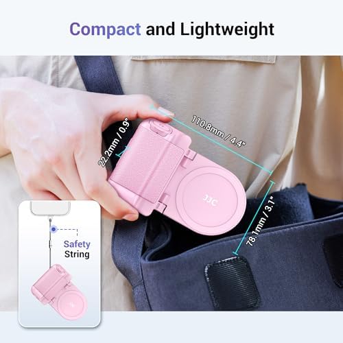Transform Your Smartphone Photography with the JJC Magnetic Camera Grip Handle – Lightweight Ergonomic Phone Accessory with Wireless Shutter Remote & Tripod Compatibility for i Phone and Android Users, Stylish White Finish for Enhanced Control and Effortless Shooting