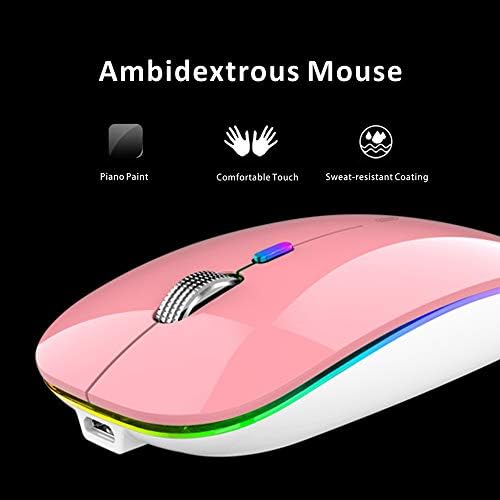 Uiosmuph G12 Slim Rechargeable LED Wireless Silent Mouse – Ultra-Portable USB Optical Computer Accessory with Type C Adapter for Seamless Compatibility and Noise-Free Operation in Blackish Green