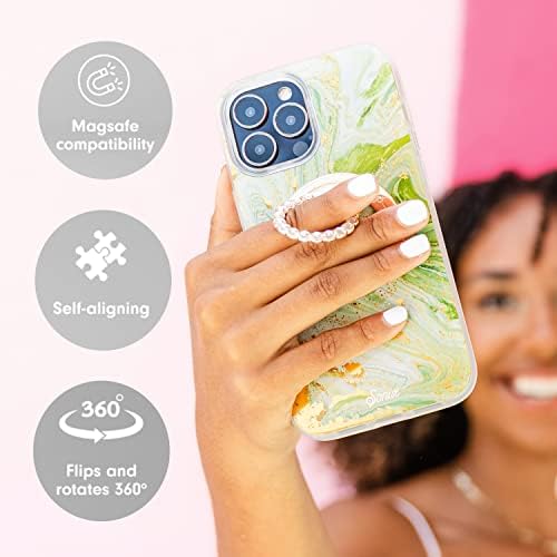 Elevate Your i Phone Experience with the Sonix Magnetic Phone Grip – Stylish Rhinestone Ring Holder for i Phone 12, 13, 14, 15 Series – Effortless 360° Rotation and Secure Mag Safe Compatibility – Sleek Silver/Clear Design for Ultimate Functionality and Fashion