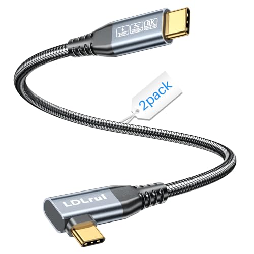 USB C Monitor Cable 8K/4K UHD Display[4FT], 40Gbps USB 4 High Speed Data Transfer Cable, Right Angle USB C for Thunderbolt 4 Cord, 240W Fast Charging for iPhone 16, MacBook Pro, KVM Switch, Samsung – Enhanced Compatibility and Speed