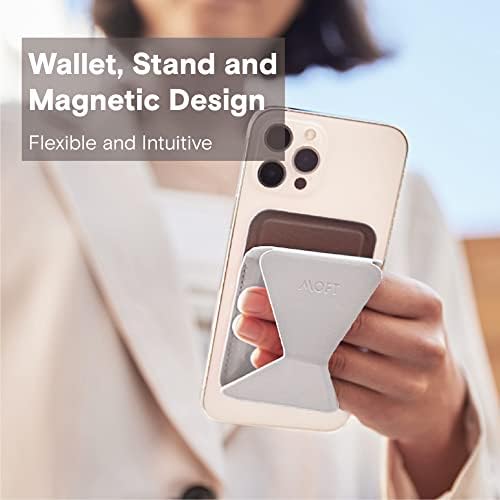MOFT MagSafe Wallet Stand for iPhone 16/15/14/13/12 Series MagSafe Compatible Phone Stand with 3 Viewing Angles (Cool Gray) – Enhanced Compatibility and Speed