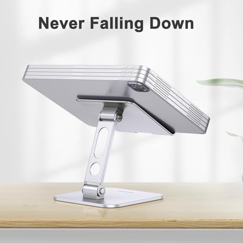 Premium OMOTON Adjustable Tablet Stand – Heavy-Duty Portable Holder for i Pad Pro/Air/Mini & Surface Pro (4.7″ to 15.6″) – Ergonomic, Sturdy Design for Enhanced Viewing Comfort and Travel Convenience