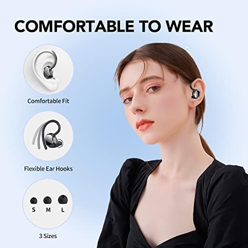 Unleash Your Sound with KT1 Bluetooth Earbuds: 120 Hours of Playtime, IPX7 Waterproof, Deep Bass 2.0 for Ultimate Sports Performance, Secure Earhooks for Active Lifestyles, Smart Digital Display for Battery Monitoring, Enhanced Device Compatibility – Perfect for Running, Gym Workouts, and Everyday Use