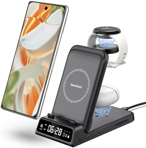 3-in-1 Wireless Charger Stand for Pixel Watch 3/2 and Google Pixel Devices – Fast Charging Station for Pixel 9 a/9 Pro/9/8/7/6/5/4 & Pixel Buds Pro/2 – Sleek, Efficient Design for Modern Tech Users – Enhanced Compatibility for Streamlined Charging Experience