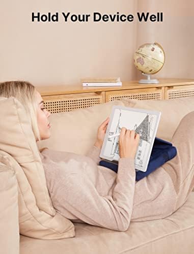JSAUX Multi-Angle Tablet Pillow Stand – Ergonomic Holder for i Pad, Kindle & Smartphones, 4-11″ Devices in Navy Blue – Ultimate Comfort for Hands-Free Viewing on Bed, Lap or Desk, Ideal for Movies, Reading & Video Calls