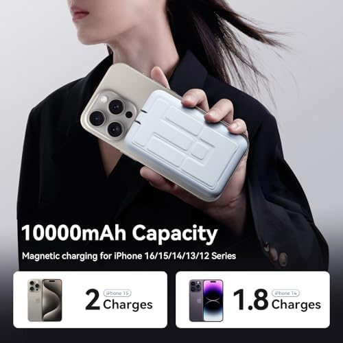 Sanag Ultra-Fast Portable Power Bank with Smart Digital Display – High Compatibility & Rapid Charging for All Devices in Sleek White Finish