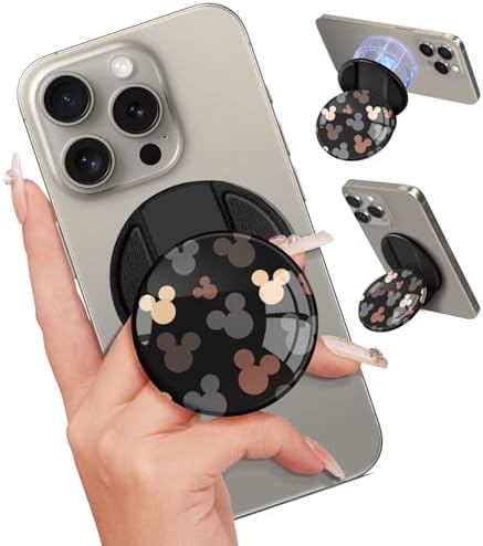 Chic Mushroom Mag Safe Phone Grip for Women – Trendy Ring Kickstand Holder for i Phone 16/15/14/13/12 Series – Stylish, Secure, and Functional Accessory for Texting, Selfies, and Streaming – Lightweight, Durable Design for Everyday Use