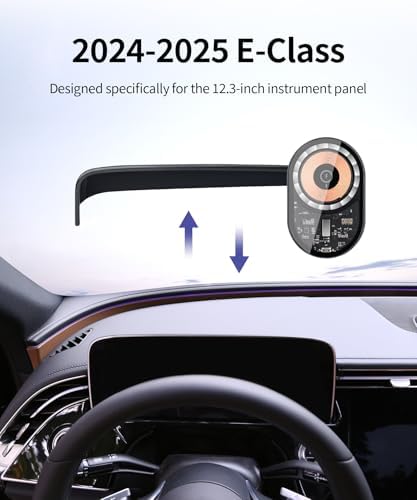 Wireless Charging car Phone Holder for Mercedes Benz E-Class 2024 2025 Accessories 12.3 inch Screen Fixed Clip,360° Rotation car Phone Mount Compatible with MagSafe – Enhanced Compatibility and Speed