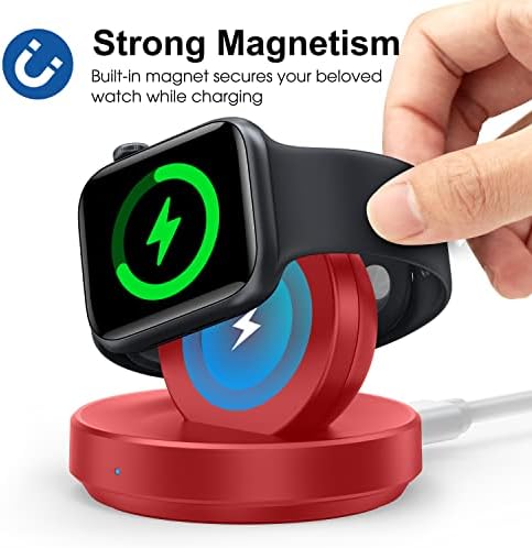 Sleek Sky Blue Portable Magnetic Charging Dock for Apple Watch – Fast Wireless Charger with Nightstand Mode, Compatible with Series 10, 9, 8, 7, SE, 6, 5, 4, 3, 2, Ultra 2 – Travel-Friendly Design with Premium Charging Cable for Effortless Power and Style