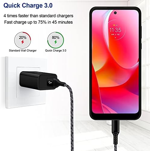 Ultra-Fast 18 W QC3.0 USB-C Wall Charger & Sturdy USB-A Cable – Optimized for Samsung Galaxy A & S Series, Delivering Lightning-Quick Power, Compact for Travel, and Equipped with Superior Safety Features for Reliable Charging
