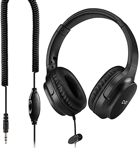 Elevate Your Audio Experience with 18-Foot Premium Over-Ear Headphones – Ultimate Wired Headset for TV & PC with Integrated Volume Control and Universal 3.5 mm AUX Compatibility for Superior Sound Quality – CGS-W6 Model