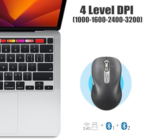 Elevate Your Productivity with the L570 Wireless Bluetooth Mouse – Portable, Rechargeable, and Multi-Device Compatible for Seamless Navigation Across Mac Book Air/Pro, i Pad, Laptop, and Computer – Featuring 4-Level DPI, Ergonomic Design, Silent Click, and 4-Way Scrolling for Ultimate Comfort and Precision