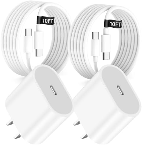 20 W USB C Fast Charger for i Pad 10 th/11 th Gen, i Pad Air 4 th/5 th & Pro 12.9, with 10 FT Type C Cable – Ultimate Power Solution for All Your i Pad Devices, Rapid Charging & Enhanced Safety Features for On-the-Go Convenience