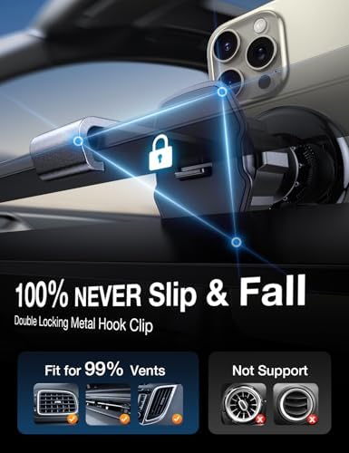 AKESEPE for MagSafe Car Mount [2025 Strongest Magnet Power] Magnetic Phone Holder for Car Vent 360° Rotation Magnetic Car Phone Holder Mount for iPhone 16 Pro Max 15 14 13 Plus Mini – Enhanced Compatibility and Speed